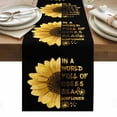 thumbnail image 1 of Yellow Sunflowers Table Runner - 70 Inch Long, Kitchen Dining Table Runner Dresser Scarves, Floral Rustic Abstract Black Farmhouse Decor for Coffee Tables Wedding Party Banquet, 1 of 8