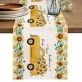 thumbnail image 1 of Yellow Sunflowers Table Runner 70 Inches, Summer Spring Botanical Truck Bees Check Bed Runner Dresser Scarves Tabletop for Indoor Outdoor Parties/Ceremony/Banquet, 13" x 70", 1 of 9