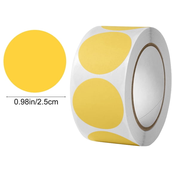 Yellow Sunny Yellow Round Dot Stickers 2.5Cm 500-Pack, Adds Cheerful Markings To Bright Craft Accents And Creates An Optimistic Organizational System