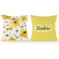 thumbnail image 1 of Yellow Sunshine Pillow Covers 18x18 Inch Set of 2, Summer Bee Pillow Cases, Yellow Summer Bee Home Room Bedroom Decor, Hello Sunshine Yellow Flower Pillows Decorative Throw Pillows Cover, 1 of 6