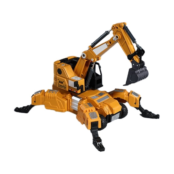 Yellow Super Long Deformable Steel Power Engineering Vehicle Truck Liftable Excavator Model Toy Car Boys