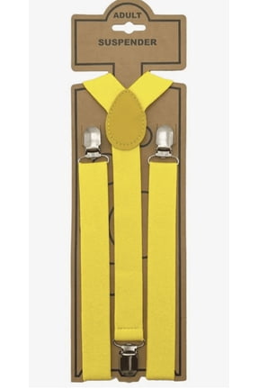 Yellow Suspenders Men's Unisex Clip-on Braces Elastic Suspender Y-shape Adjustable