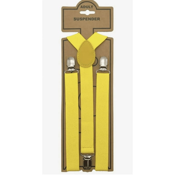 Yellow Suspenders Men's Unisex Clip-on Braces Elastic Suspender Y-shape Adjustable