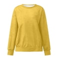 thumbnail image 1 of Yellow Sweatshirt for Women Autumn Winter Loose Casual Casual Long Sleeves Round Neck Solid Color Sweatershirt Women Fall Clothes, 1 of 4