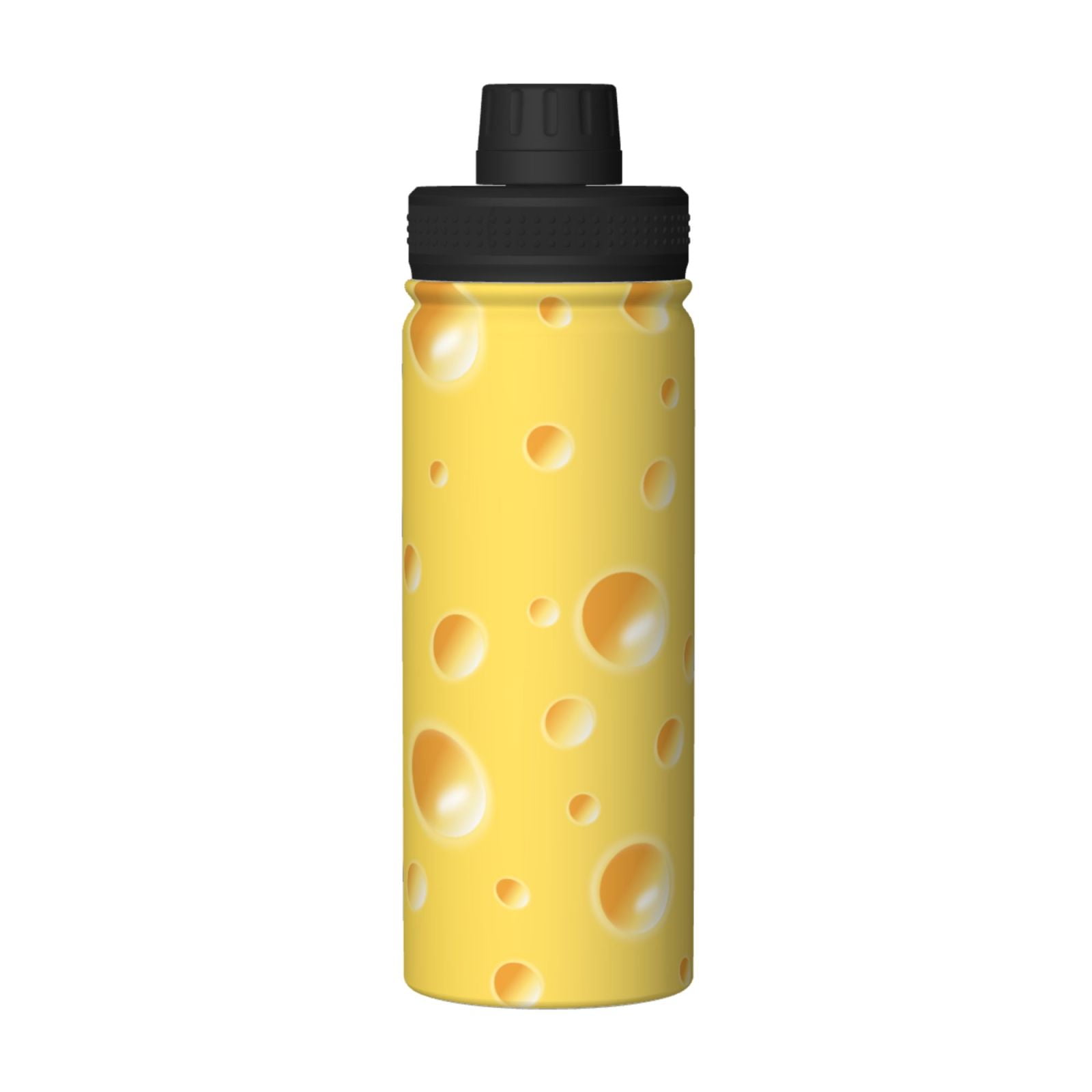 Yellow Swiss Cheese Water Bottle 18oz DoubleWall Insulated Water
