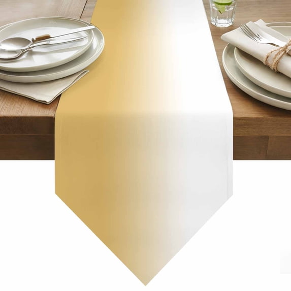 Yellow and Table Runner 70 Inches Long White Gradient Table Runners for Dining Room Tabletop Dresser Scarf Home Party Banquet Wedding Holiday Decoration