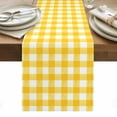 thumbnail image 1 of Yellow Table Runner - 90 Inch Long, Kitchen Dining Table Runner Dresser Scarves, Country French Rustic Buffalo Plaid Modern Art Farmhouse Decor for Coffee Tables Wedding Party Banquet, 1 of 8