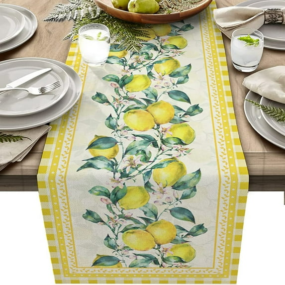 Yellow Table Runner Summer Lemon Table Runners Lemon Decorations for Kitchen Table Dining Room Table Decor 13x72 Inch