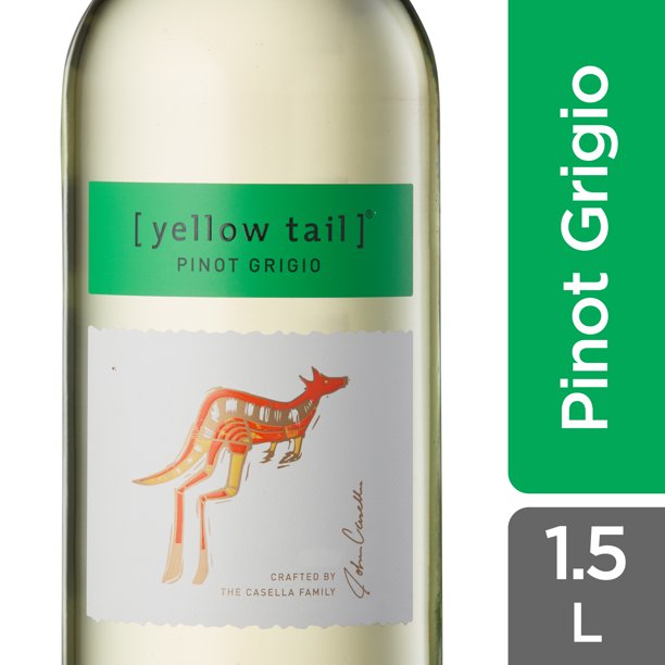 Yellow Tail Pinot Grigio White Wine, Australia, 1.5 Liter Glass Bottle