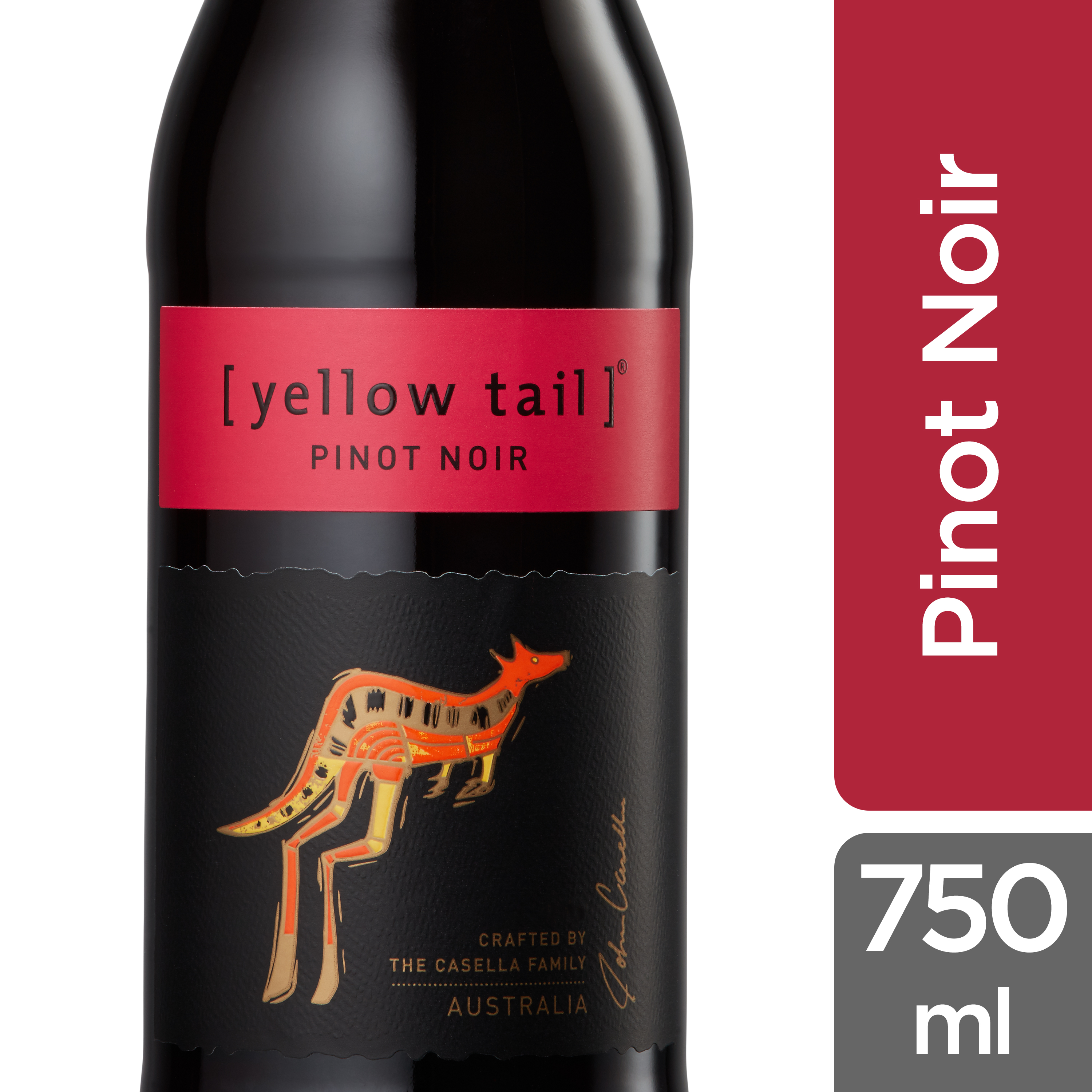 Yellow Tail Pinot Noir Red Wine, 2021, Australia, 750 Milliliter Glass