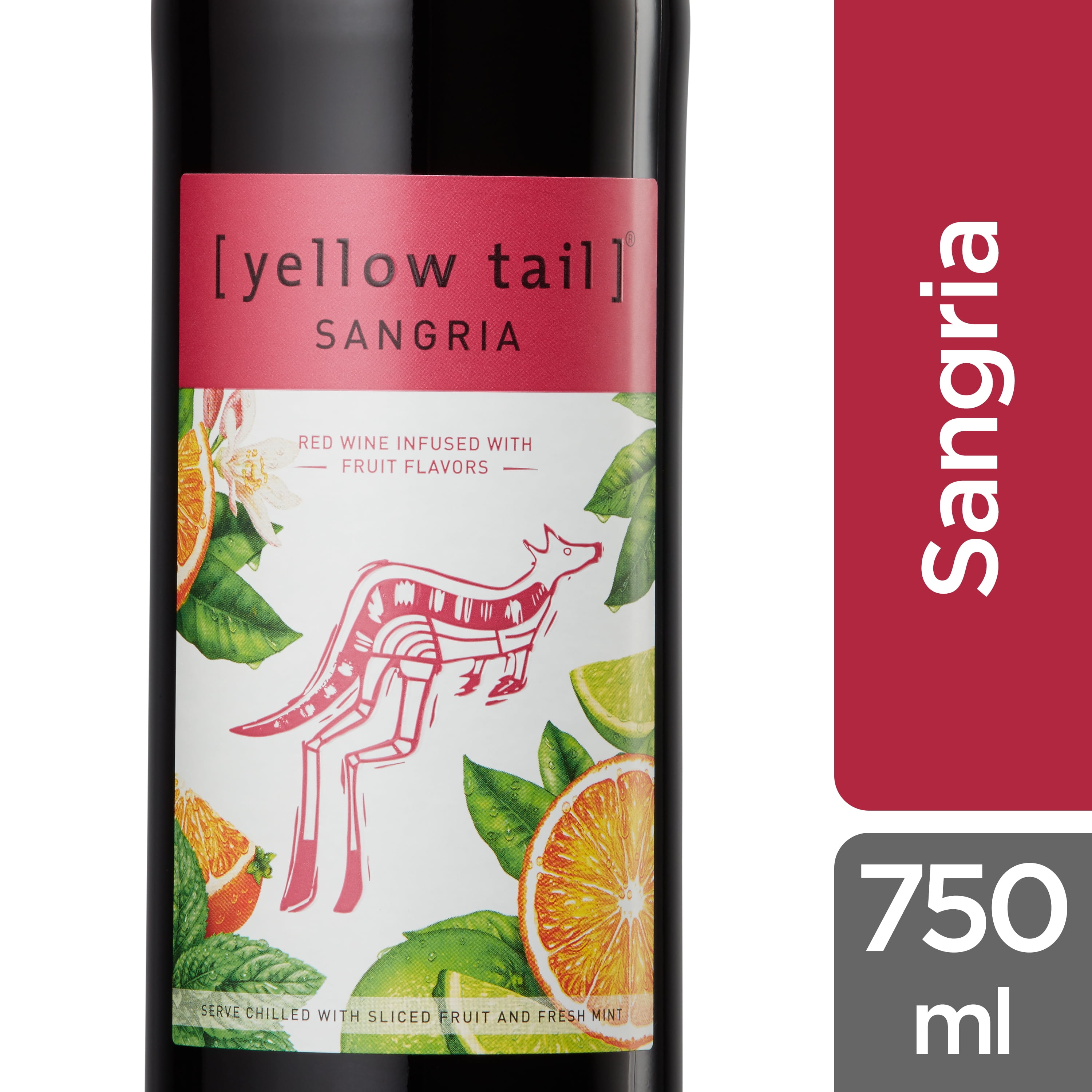 Yellow Tail Red Sangria Red Wine, Australia, 750 ML Glass Bottle, 5