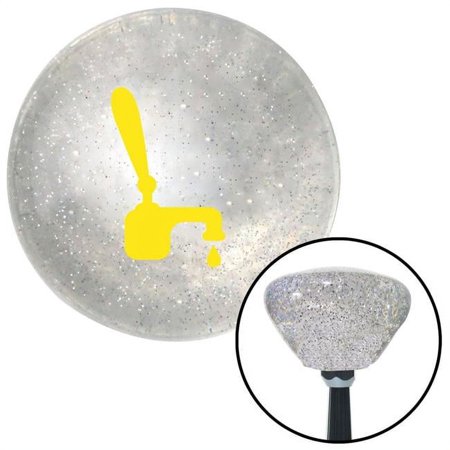 Yellow Tap with a Drip Clear Retro Metal Flake Shift Knob with M16 x 1.5 Insert Auto Brody