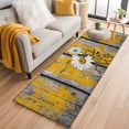 thumbnail image 1 of Yellow Teal Daisy Washable Runner Rugs 2'x6', Grey Yellow Wood Grain Bubble Butterfly Low Pile Throw Entryway Rug Non-Slip Sturdy Edge Binding Carpet for Indoor Bedside Entrance Bedside, 1 of 9