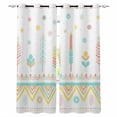 thumbnail image 1 of Yellow Teal Pink Blackout Curtains for Bedroom/Living Room, Thermal Insulated Kitchen Curtains, Geometric Abstract Art Cream Grommet Darkening Window Treatment Drapes 42"x63"x2, 1 of 8