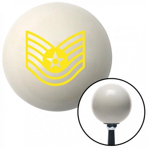 Yellow Technical Sergeant Ivory Shift Knob with M16 x 1.5 Insert Shifter Auto Brody