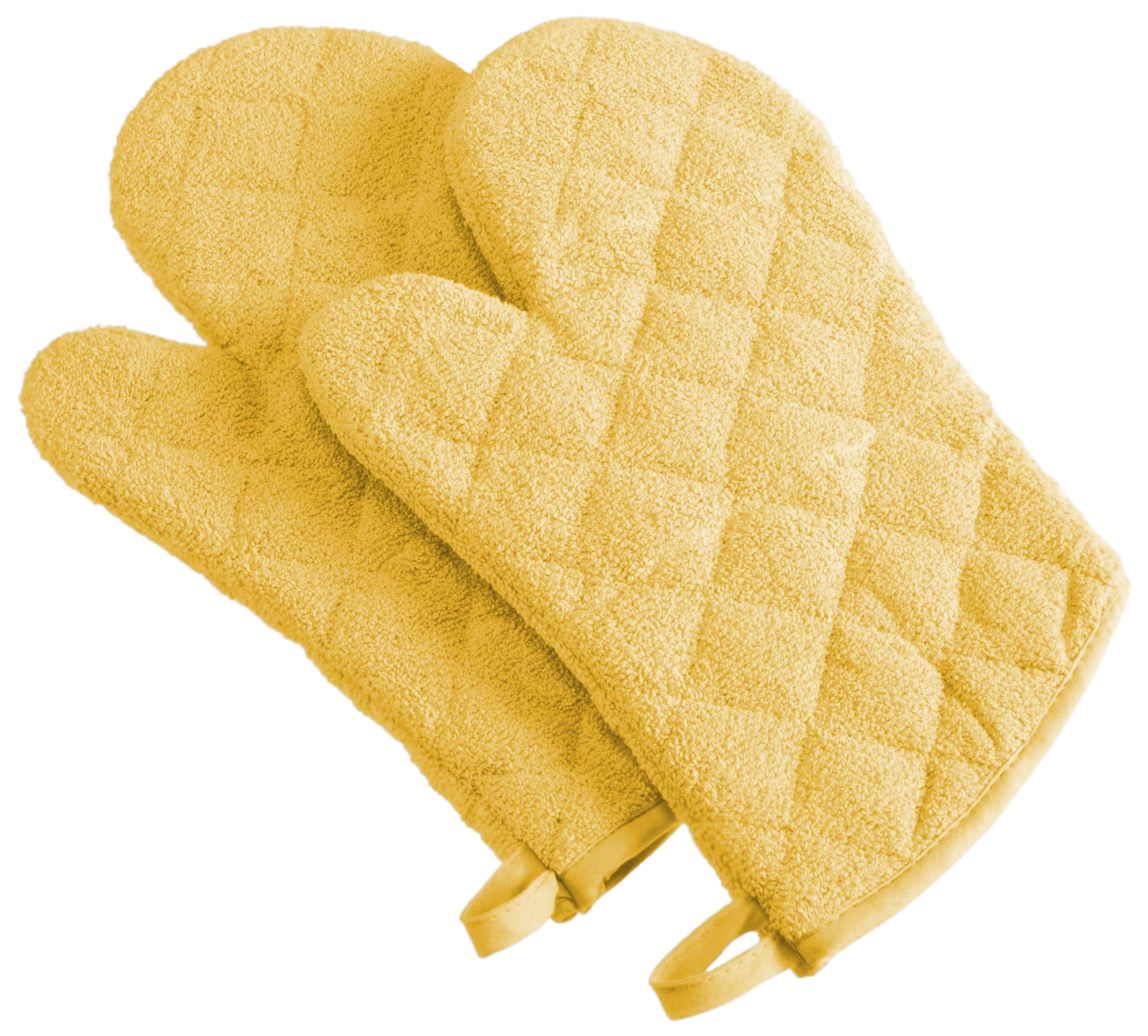New Star Foodservice 32123 Terry Cloth Oven Mitts, Up to 400F, 13-Inch, Set  of 2