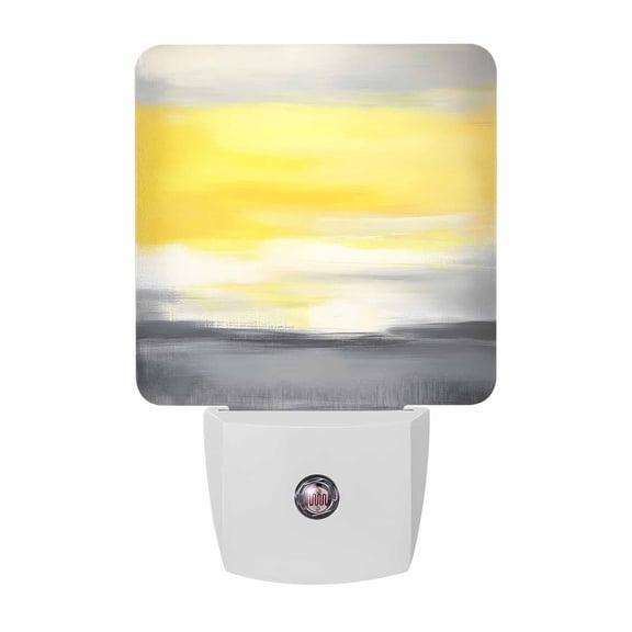 Yellow Texture Plug-in LED Night Lights Abstract Art Auto Dusk-to-Dawn Sensor for Bedroom, Bathroom, Kitchen, Nursery, Hallway, Stairs, Wall Home Decor