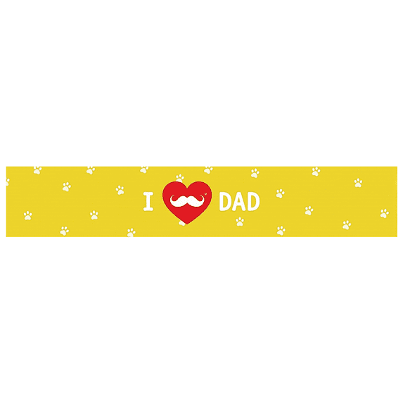 Yellow Theme Father's Day Banner Heart Design I Love Dad Decorative Mustache Symbol for Family Celebration Indoor Decor Gift