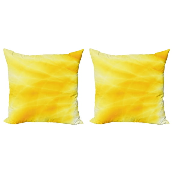 Ambesonne Yellow Throw Pillow Cover 2 Pack, Abstract Summer Sun, 20", Yellow