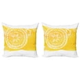 thumbnail image 1 of Ambesonne Yellow Throw Pillow Cover 2 Pack, Mandala Oriental Ethnic, 20", Yellow White, 1 of 6