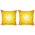 thumbnail image 1 of Ambesonne Yellow Throw Pillow Cover 2 Pack, Retro Pixel Art Squares, 24", Orange Yellow, 1 of 6
