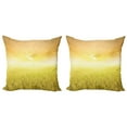 thumbnail image 1 of Ambesonne Yellow Throw Pillow Cover 2 Pack, Farm Countryside Field, 16", Yellow Beige, 1 of 6