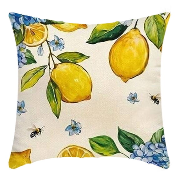 Yellow Throw Pillow Throw Pillow Cover Decorative Throw Pillow Covers for Couch Spring Pillow Cover Yellow Lemon Floral Decorative Pillow for Home Decor Gift