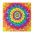 thumbnail image 1 of Yellow Tie Dye Spiral Pattern Square Fitted Tablecloth with Elastic Edge,Square Table Cover,Washable Elastic Table Cover for Home Kitchen Party Decor 34"x34", 1 of 6