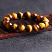 Yellow Tiger Eye Bracelet For Men Lucky Charm Crystal Beads Adjustable Natural Stone Jewelry