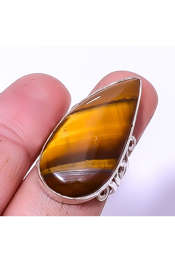 Yellow Tiger Eye Gemstone 925 Sterling Silver Handmade Jewelry Ring s.6.5 A327, Beautiful Jewelry For Woman, New Year Sale, Valentin's Day Gift
