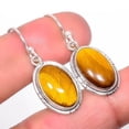thumbnail image 1 of Yellow Tiger Eye - South Africa Gemstone 925 Silver Plated Earring 1.37" A372, Valentine's Day Gift, Birthday Gift, Beautiful Jewelry For Woman, 1 of 2