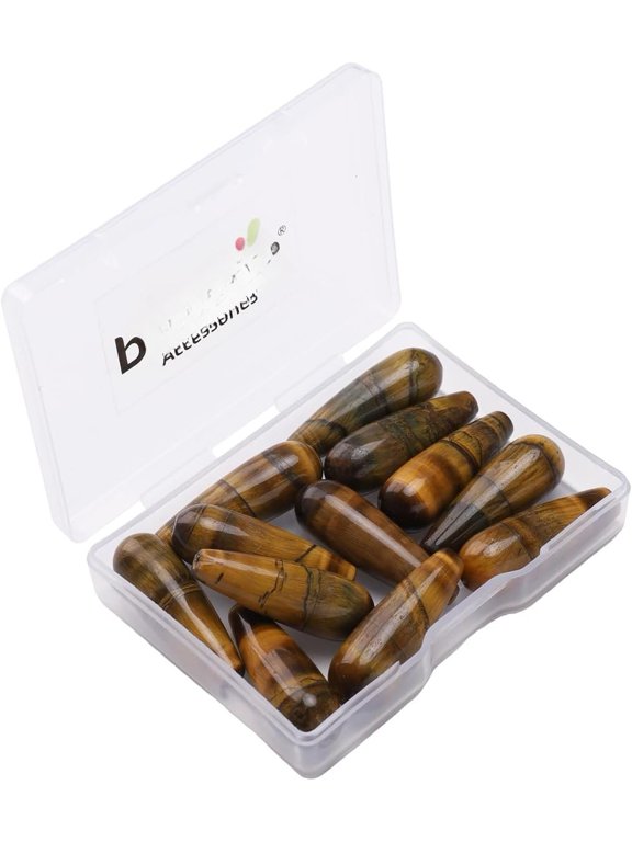 Yellow Tiger Eye Teardrop Stone Beads 10x30mm 12 count Dangle Earring for DIY Making