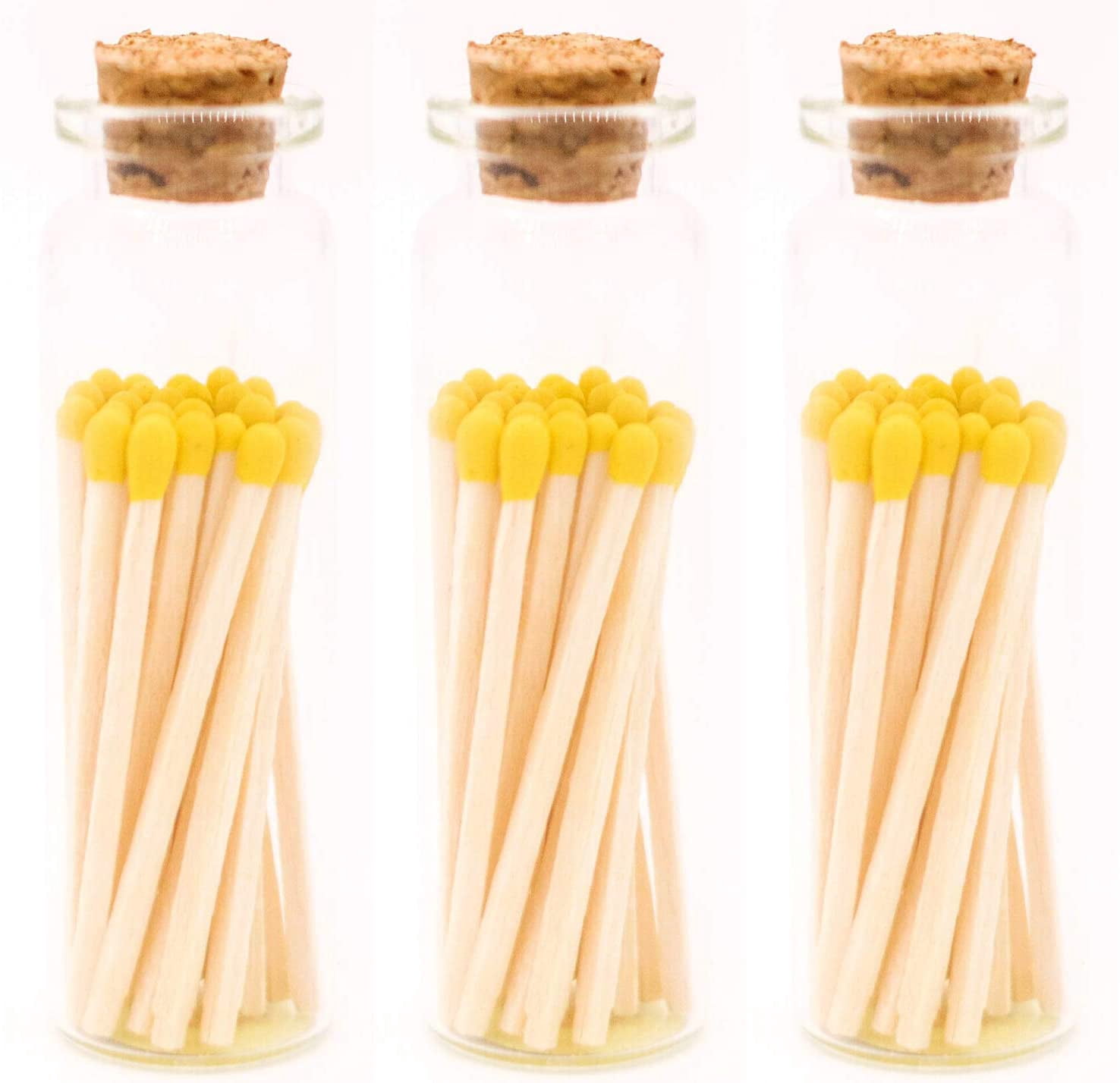 Yellow Tip Decorative Matches, 60 Small Premium Wooden Matches ...