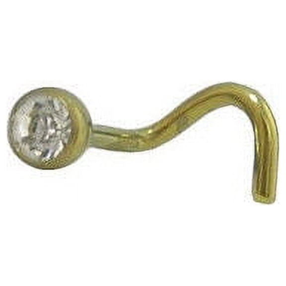 Yellow Titanium Nose Stud with Jewel