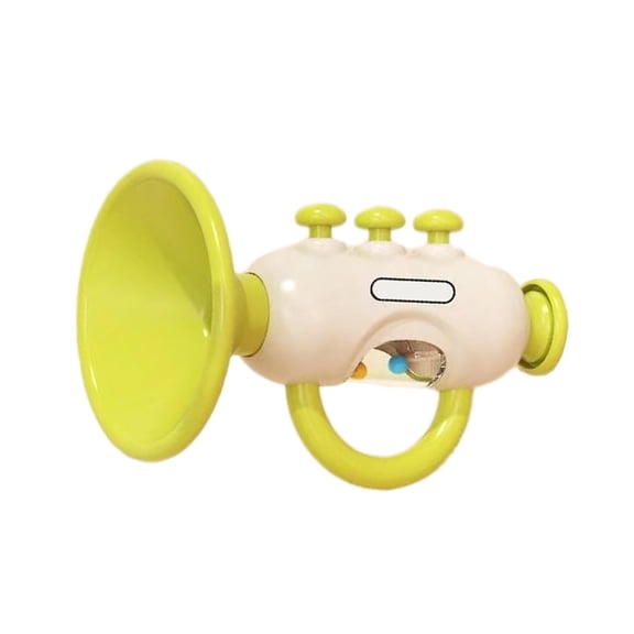 Yellow Toddler Blowing Horn For Lungs Strength Auditory Training And Developmental Play Activities