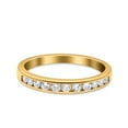 thumbnail image 1 of Yellow Tone, Simulated Cubic Zirconia Size-7 Channel Half Eternity Ring Wedding Engagement Band 925 Sterling Silver, 1 of 7