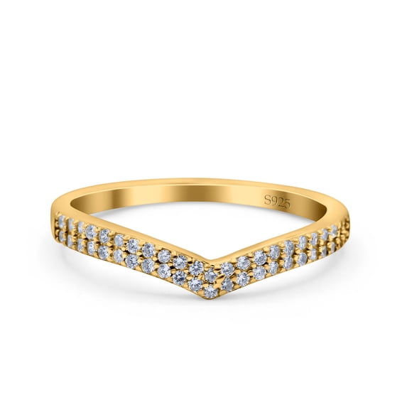 Yellow Tone, Simulated Cubic Zirconia Size-7 Half Eternity Ring Wedding Engagement Band 925 Sterling Silver