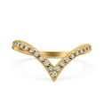 thumbnail image 1 of Yellow Tone, Simulated Cubic Zirconia Size-8 Half Eternity V Chevron Midi Ring 925 Sterling Silver, 1 of 7