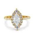 thumbnail image 1 of Yellow Tone, Simulated Cubic Zirconia Size-8 Halo Marquise Art Deco Engagement Wedding Bridal Ring 925 Sterling Silver, 1 of 7