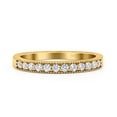 thumbnail image 1 of Yellow Tone, Simulated Cubic Zirconia Size-9 Half Eternity Ring Wedding Engagement Band 925 Sterling Silver, 1 of 7