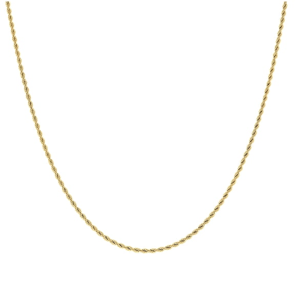 Yellow Tone Stainless Steel Unisex 2mm 40 Inches Rope Fashion Chain Necklace