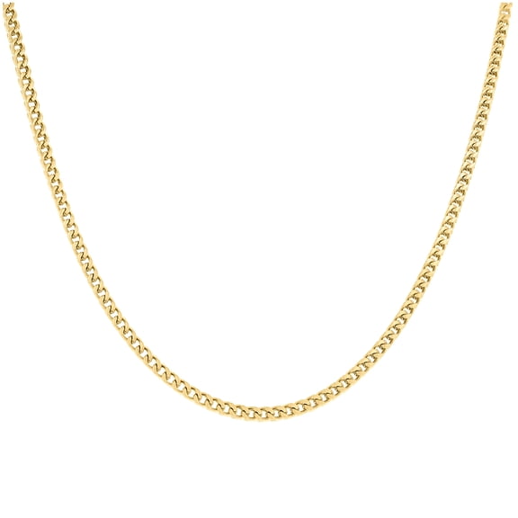 Yellow Tone Stainless Steel Unisex 3mm 22 Inches Franco Fashion Chain Necklace