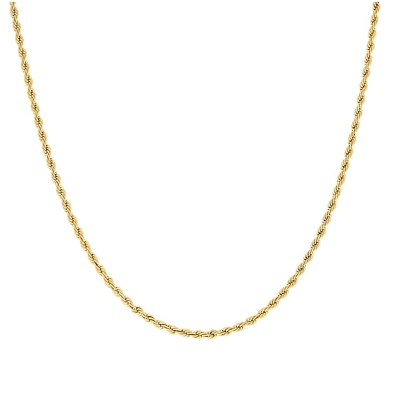 Yellow Tone Stainless Steel Unisex 3mm 28 Inches Rope Fashion Chain Necklace