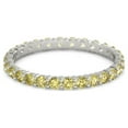 thumbnail image 1 of Yellow Tourmaline Round 2.50 MM Eternity 925 Sterling Silver Women Stackable Ring, 1 of 4