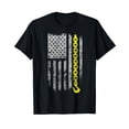 thumbnail image 1 of Yellow Tow Hook Chain Flag America Tow Truck Driver T-Shirt, 1 of 5