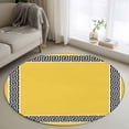 thumbnail image 1 of Yellow Traditional 3FT Round Area Rugs for Living Room Greek Key Meander Border Square Geometric Ultra-Thin Non-Slip Round Rugs Machine Washable Low Pile Circle Carpet for Bedroom Kitchen Nursery, 1 of 9