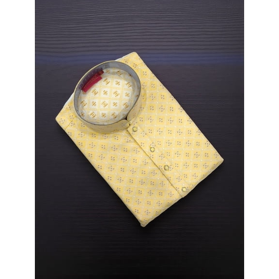 Yellow Traditional Men's Kurta Pajama Set– Cultural Wear for Men, Nov