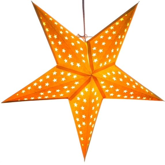 Yellow Tranquility Paper Star Lantern with 12 Foot Power Cord Included