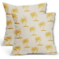 thumbnail image 1 of Yellow Tree Pillow Covers 16X16 Inch Set of 2 Coastal Tropical Plants Coconut Trees Decorative Pillow Cases Summer Beach Vintage Cushion Case Hawaiian Home Decor for Sofa Couch Outdoor, 1 of 6