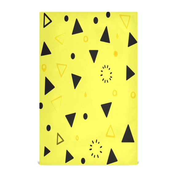 Yellow Triangle Dots Decorative Waffle Towel Kitchen Dishcloth 28x18in Multi-Use Tea Towel